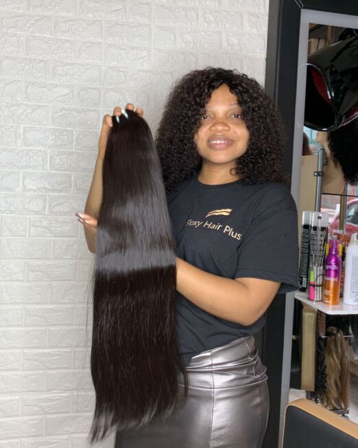 Natural straight 2,3 or 4 bundle deals with or without closures