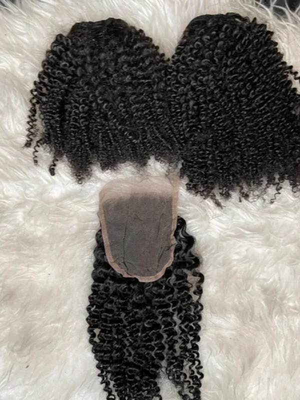 Afro Kinky Curl ricci di tipo 4A-4C offerta dei Bundles con o senza closure - immagine 2