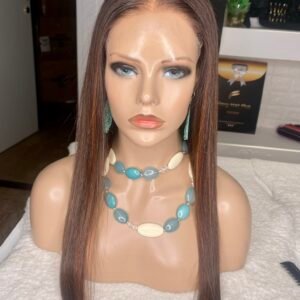 Lace frontal wig in Natural base with caramel bionde