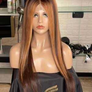 Lace frontal wig Highlight brown honey blonde wig
