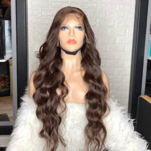 Parrucca lace frontal castano #4