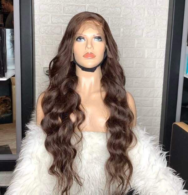 Parrucca lace frontal castano #4