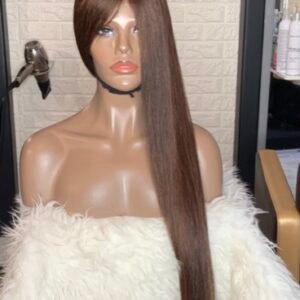 Parrucca lace frontal castano medio #4 liscia