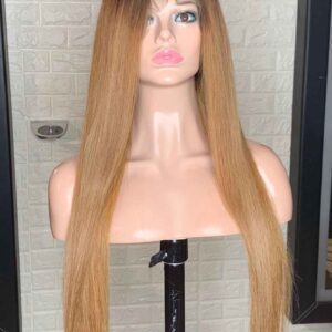 Lace frontal wig honey blonde ombre with shadow root