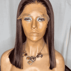 Lace closure wig  6x6 burgundy/reddish-brown highlight on a dark base