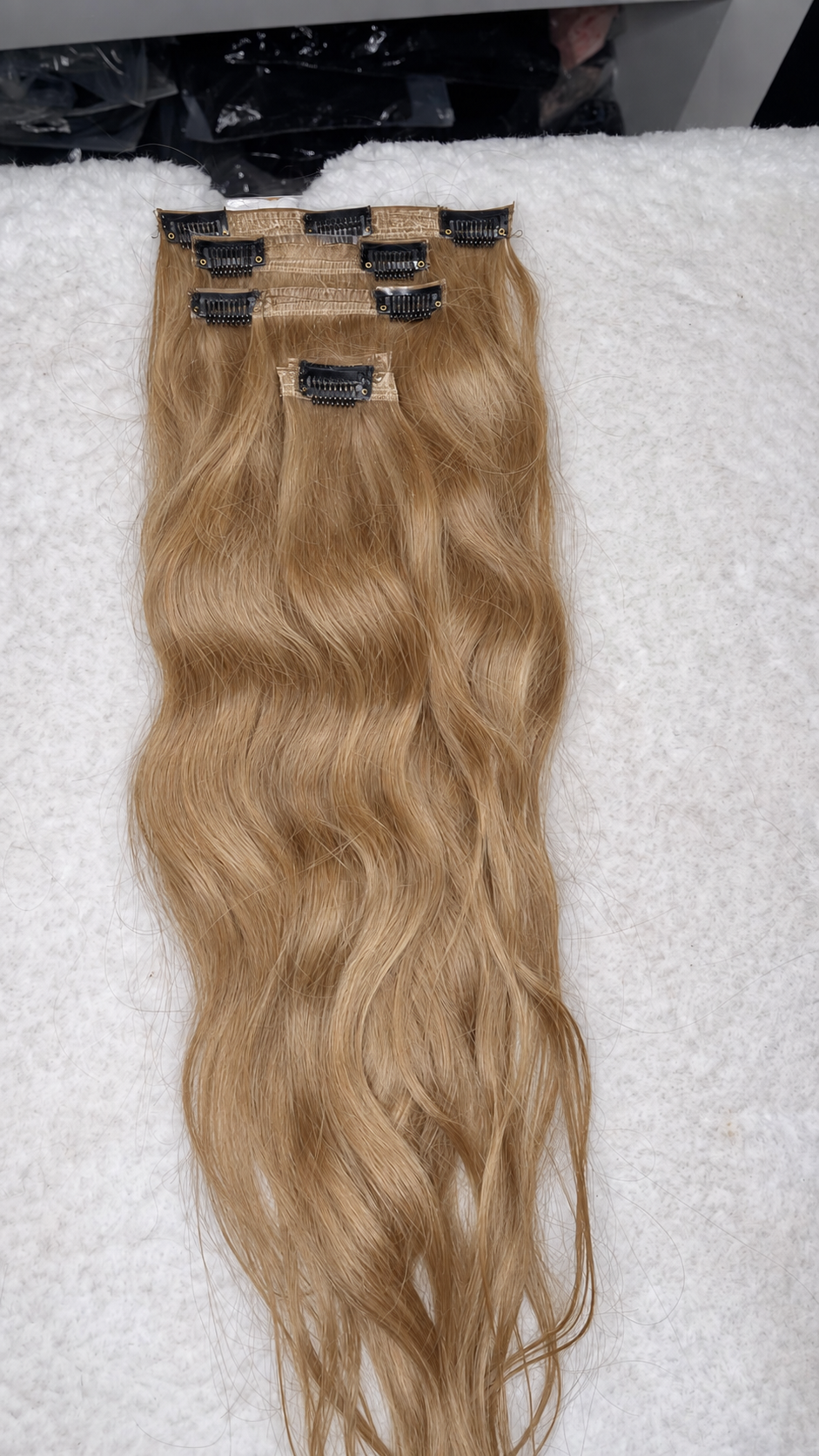 Extension clip-in seamless Natural Wavy Biondo Chiaro Dorato